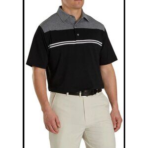 Footjoy Mens Black Heather Lisle Golf Polo Shirt size XL Short Sleeve active